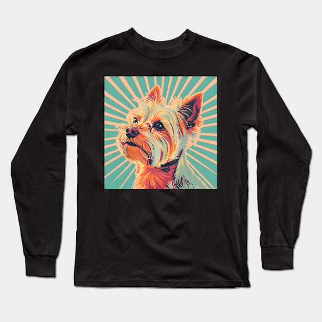 Silky Terrier in 80's Long Sleeve T-Shirt by NatashaCuteShop